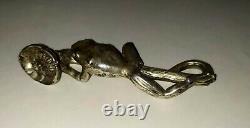 Bronze animalier argenté Grenouille Estampillé Musée des Arts Décoratifs 8,5cm