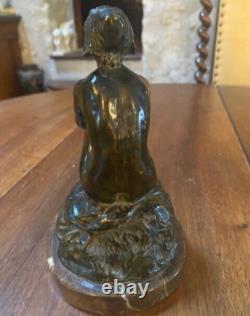Bronze art déco jeune paysanne hollandaise nue 1920/1930