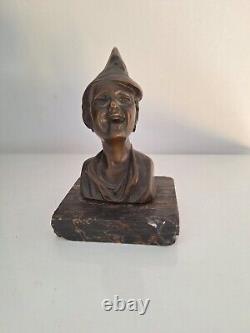 Bronze art déco sculpture buste 1920. Figurine art deco bronze statue miniature