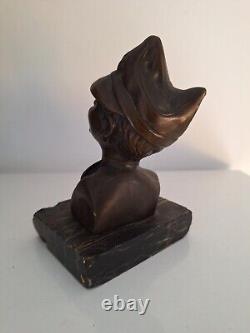 Bronze art déco sculpture buste 1920. Figurine art deco bronze statue miniature