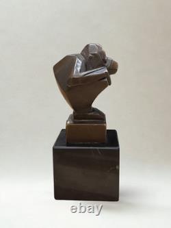 Bronze d'après Casimir BRAU Sculpture animalière Art Déco Singe 13 cm