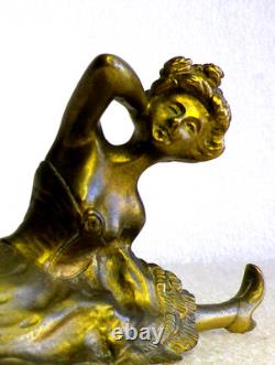 Bronze érotique du 19ème siècle LA GOULUE French-Cancan, art nouveau, art deco