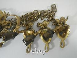 Bronze ou laiton doré de suspension pour vasque luminaire art nouveau ou déco