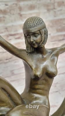 C. MIRVAL Statue En Bronze Art Déco Danseuse Sculpture Figurine Nue En Marbre C. MIRVAL Statue En Bronze Art Déco Danseuse Sculpture Figurine Nue En Marbre