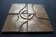 C-rare M&eacute;daille Plaque Bronze Art D&eacute;co 96 X 96 Mm Forme G&eacute;om&eacute;trique, Num&eacute;rot&eacute;e