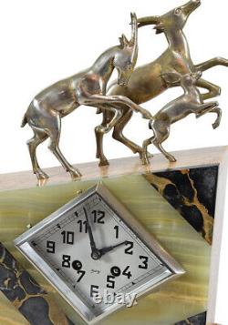 CHASSEUR Kaminuhr Empire clock bronze horloge antique cartel pendule art deco