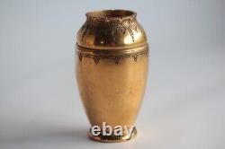 CHRISTOFLE Vase bronze doré Art déco (64511)