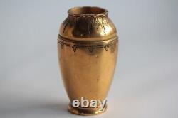 CHRISTOFLE Vase bronze doré Art déco (64511)