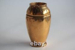 CHRISTOFLE Vase bronze doré Art déco (64511)