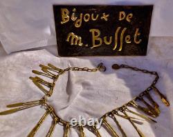 COLLIER de MICHEL BUFFET EN BRONZE ART DÉCO ETHNIQUE VINTAGE N°4AB