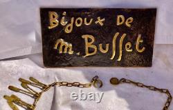 COLLIER de MICHEL BUFFET EN BRONZE ART DÉCO ETHNIQUE VINTAGE N°4AB