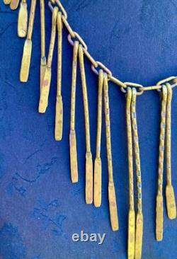 COLLIER de MICHEL BUFFET EN BRONZE ART DÉCO ETHNIQUE VINTAGE N°4AB