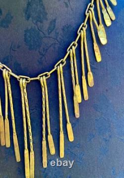 COLLIER de MICHEL BUFFET EN BRONZE ART DÉCO ETHNIQUE VINTAGE N°4AB