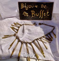 COLLIER de MICHEL BUFFET EN BRONZE ART DÉCO ETHNIQUE VINTAGE N°4AB