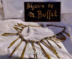 COLLIER de MICHEL BUFFET EN BRONZE ART DÉCO ETHNIQUE VINTAGE N°4AB