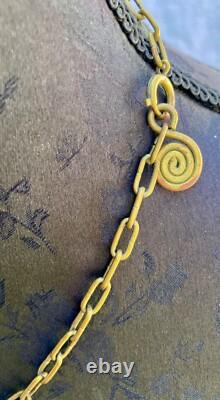 COLLIER de MICHEL BUFFET EN BRONZE ART DÉCO ETHNIQUE VINTAGE N°4AB
