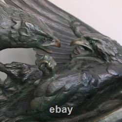 COMBAT D'AIGLES signé RICHÉ sculpture Bronze ART DECO patine antique vintage µ
