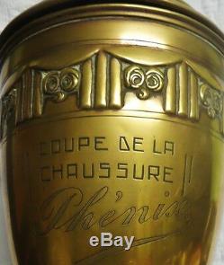 COUPE DE FOOTBALL ART DÉCO & CHAUSSURES PHÉNIX vers 1930-40 rf D2088