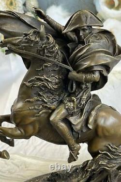 Carpeux Honoring Français Napoléon Bronze Sculpture Art Déco Marbre Décor Cheval