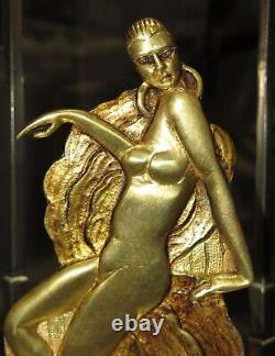 Centre de table Art Déco bronze verre cabaret danseuse josephine baker