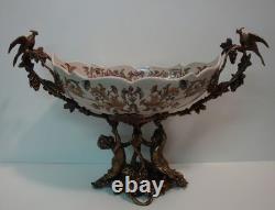 Centre de table Fruitier Figurine Perroquet Oiseau Fleur Style Art Deco Style Ar