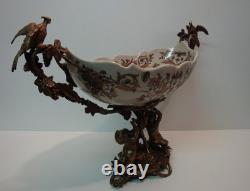 Centre de table Fruitier Figurine Perroquet Oiseau Fleur Style Art Deco Style Ar