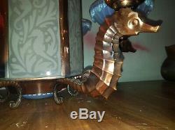 Chandelier lustre art deco hyppocampe seahorse bronze boris lacroix petitot ezan