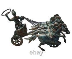 Char Romain Art Déco Bronze patiné vert Prototype d'atelier rare (1920-1940)