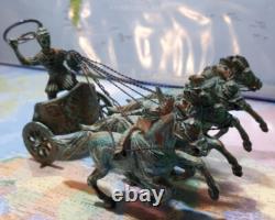 Char Romain Art Déco Bronze patiné vert Prototype d'atelier rare (1920-1940)