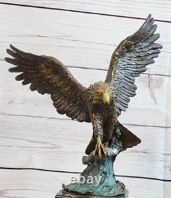 Chauve Aigle Bronze Sculpture Grand Oiseau Statue Art Déco Figure Extérieur Deal