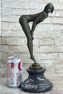 Chiparus Signée Rare Bronze Sculpture Art Déco Danseuse Fonte Figurine
