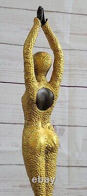 Chiparus Solide Bronze Sculpture. Abstrait Art Déco Nouveau Figurine Domestique