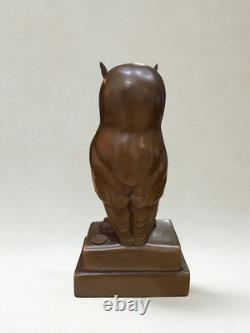 Chouette en bronze Art Déco Signée C. Potter Bronze Garanti Paris