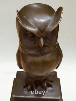 Chouette en bronze Art Déco Signée C. Potter Bronze Garanti Paris