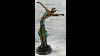 Colorful Patina Bronze Art Deco Flapper Dancer Statue Sculpture Figure Decor 23 X 13 57540na