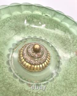Coupe Verre Epais/ Argent/ Monture Bronze 3 Serpents Entrelaces/ Art Deco