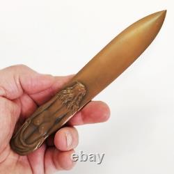 Coupe papier Art-Déco, en bronze signé Renée Vautier