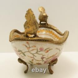 Coupelle Centre de table Oiseau Panier Fleurs Style Art Deco Style Art Nouveau P