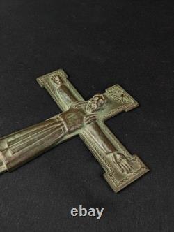 Crucifix Bronze Signé R. Bonnet Art Déco Vintage