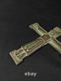 Crucifix Bronze Signé R. Bonnet Art Déco Vintage