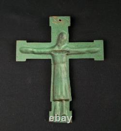 Crucifix Bronze Signé R. Bonnet Art Déco Vintage