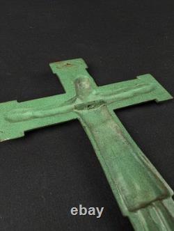 Crucifix Bronze Signé R. Bonnet Art Déco Vintage
