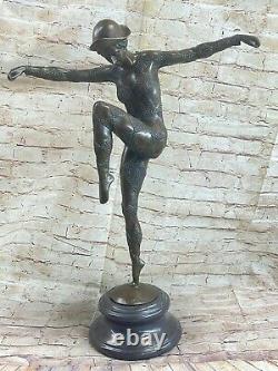 D. H. Bronze Statue, Art Déco Danseuse Sculpture Fonte Figurine