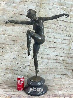 D. H. Bronze Statue, Art Déco Danseuse Sculpture Fonte Figurine