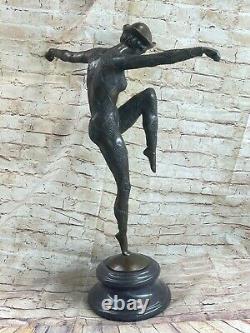 D. H. Bronze Statue, Art Déco Danseuse Sculpture Fonte Figurine