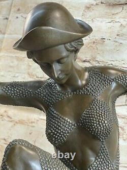 D. H. Bronze Statue, Art Déco Danseuse Sculpture Fonte Figurine