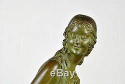 D H Chiparus, Femme Au Dogue, Bronze Signé, Art Déco, XXème Siècle