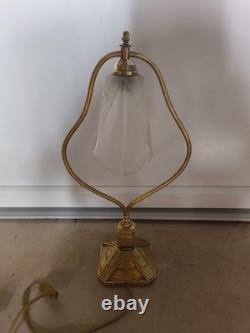 DEGUÉ Lampe ART DECO PIED BRONZE LAMPE de chevet / de bureau