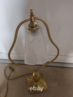 DEGUÉ Lampe ART DECO PIED BRONZE LAMPE de chevet / de bureau