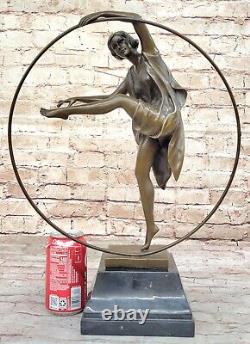Danseuse Avec Frappant Pose Bronze Sculpture Art Déco Nouveau'Lost' Cire